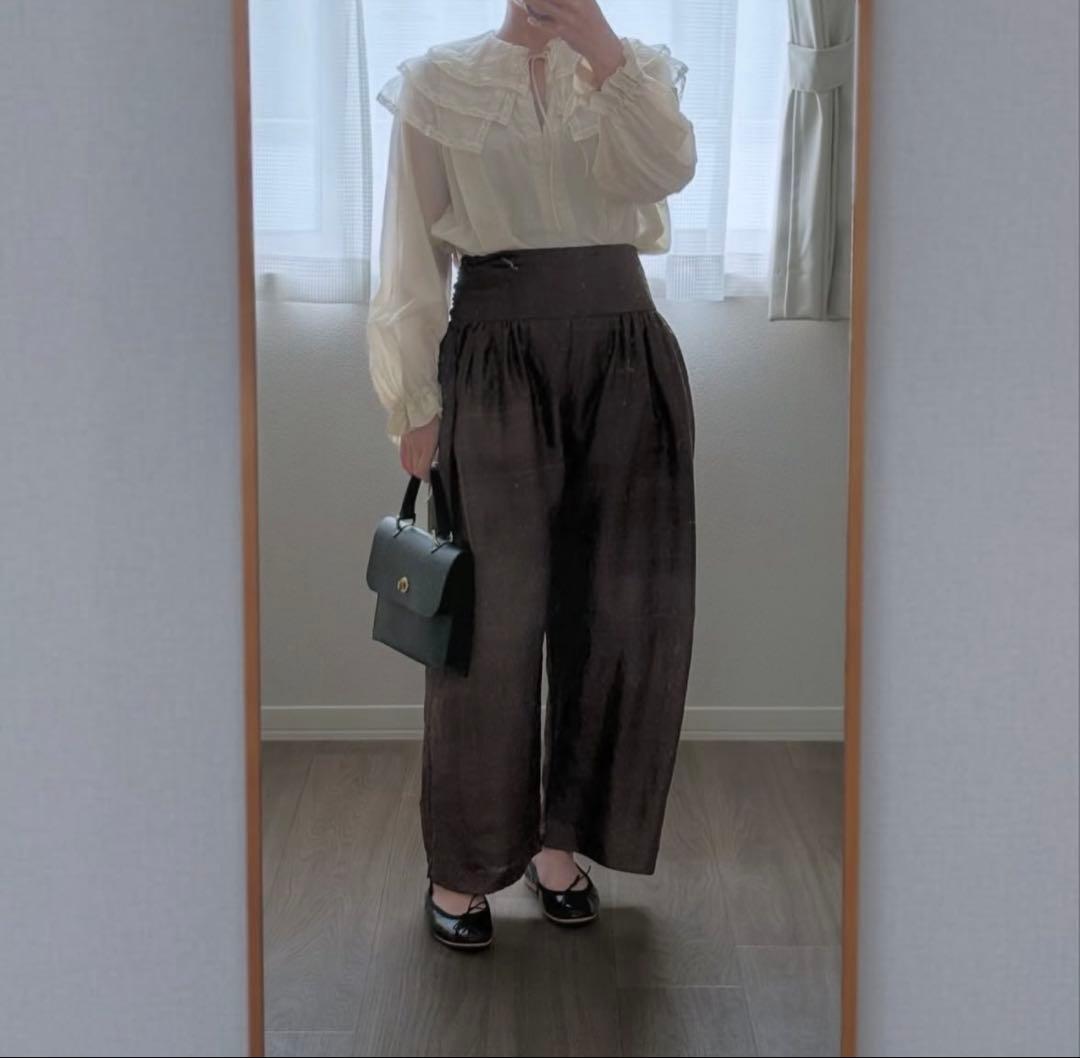 TOWAVASE シルクコットン 3重衿ブラウス/ ivory