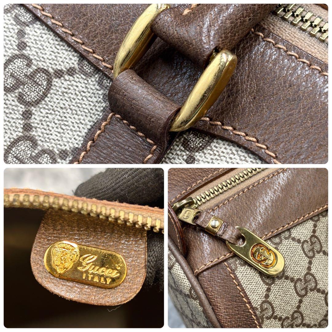 ✨極美品✨GUCCI シェリーライン GG レザー ブラウン ボストンバッグ