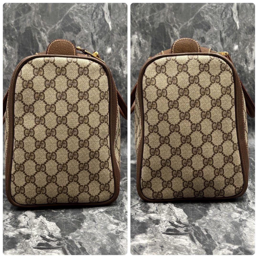 ✨極美品✨GUCCI シェリーライン GG レザー ブラウン ボストンバッグ