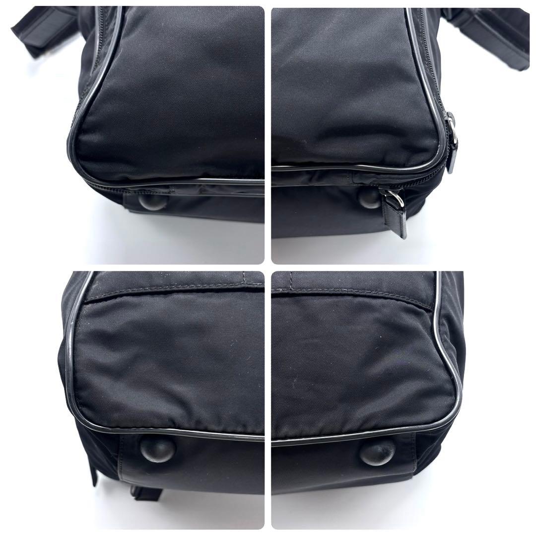 プラダ　ボストンバッグ　2way キャリー　大容量　パドロック　三角ロゴ　黒