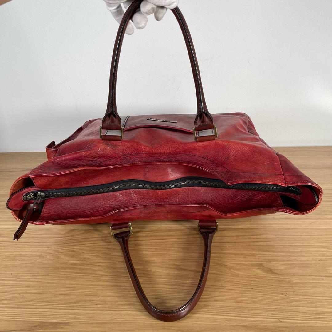 ユハク　アース　アルティザン　トートバッグ　レザー　レッド