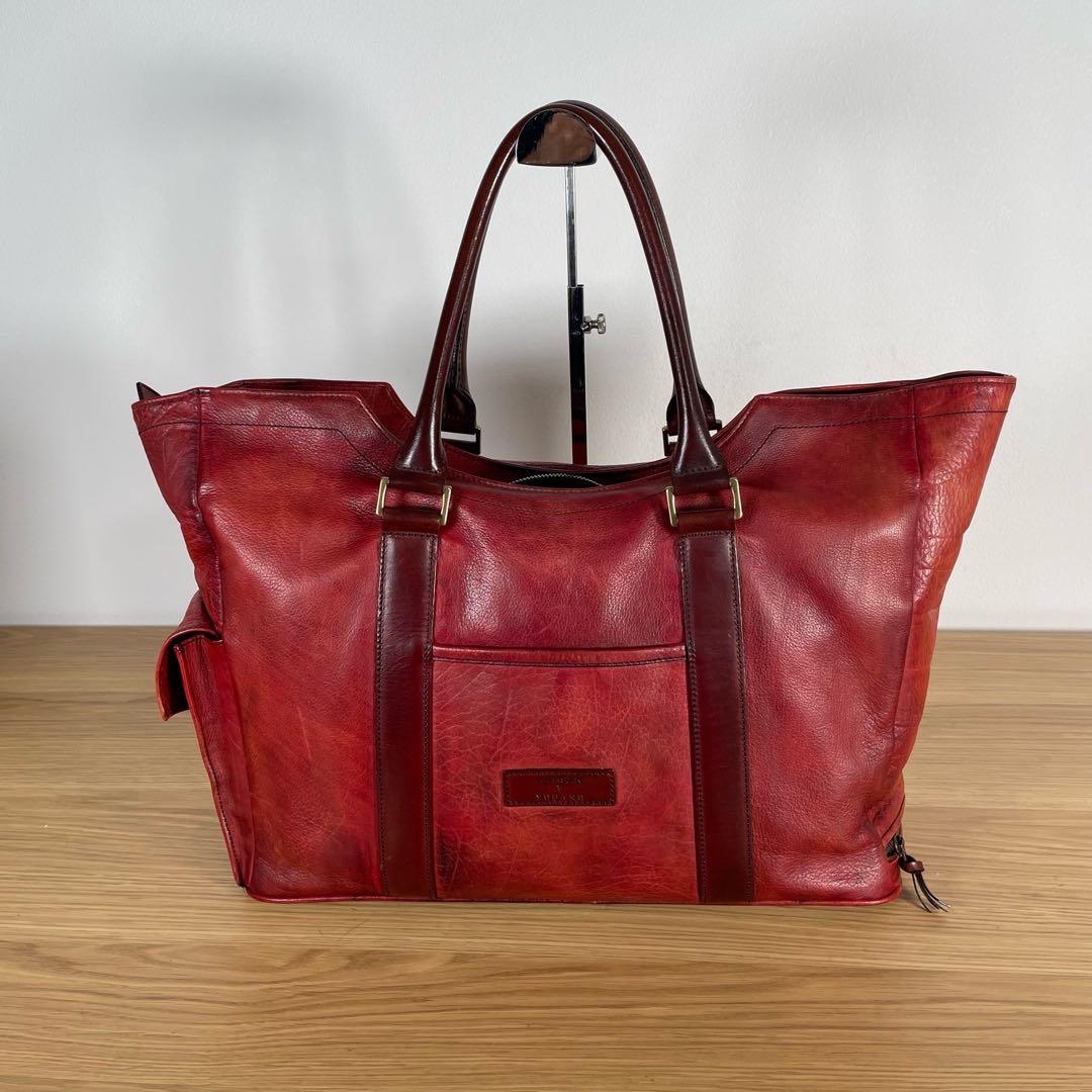 ユハク　アース　アルティザン　トートバッグ　レザー　レッド