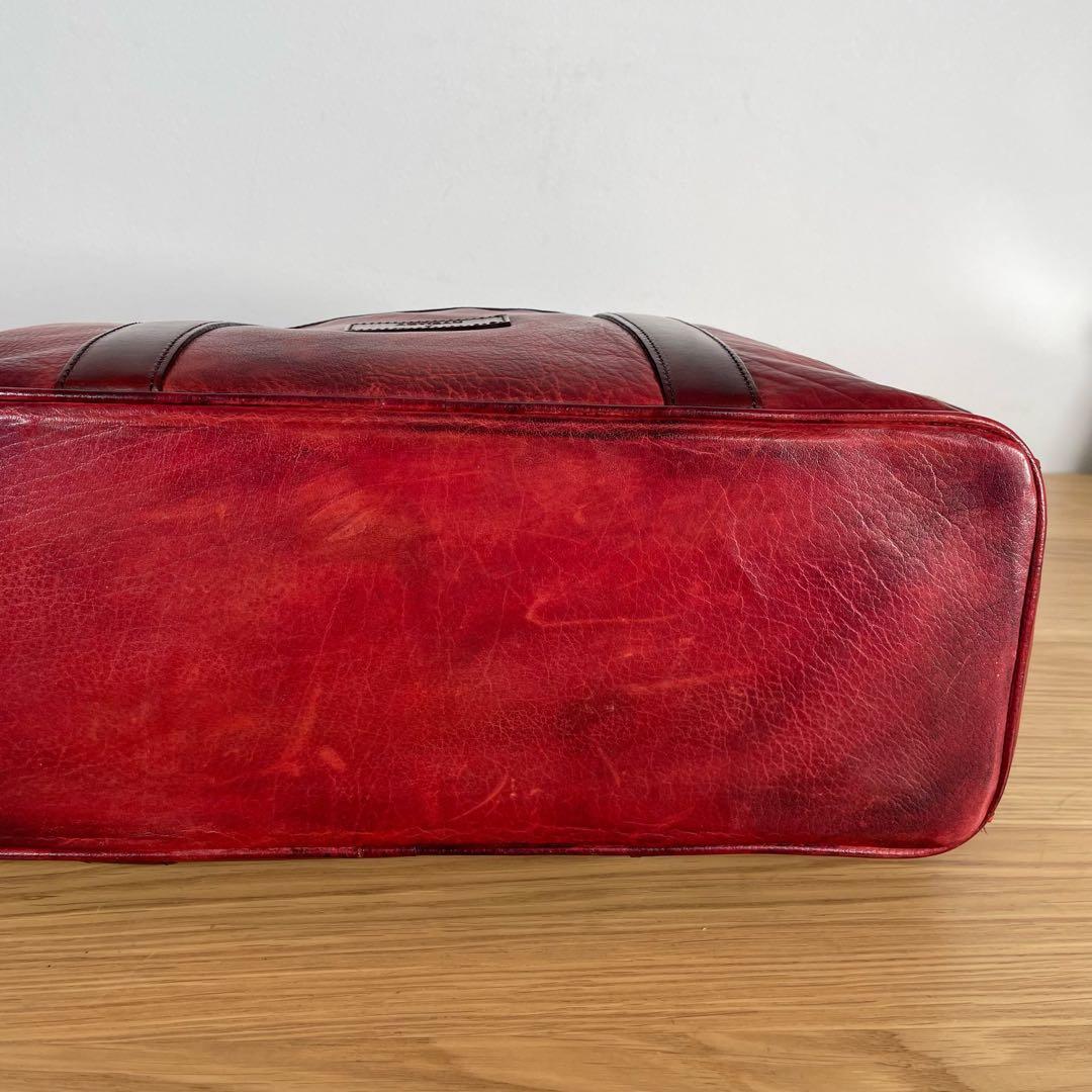 ユハク　アース　アルティザン　トートバッグ　レザー　レッド