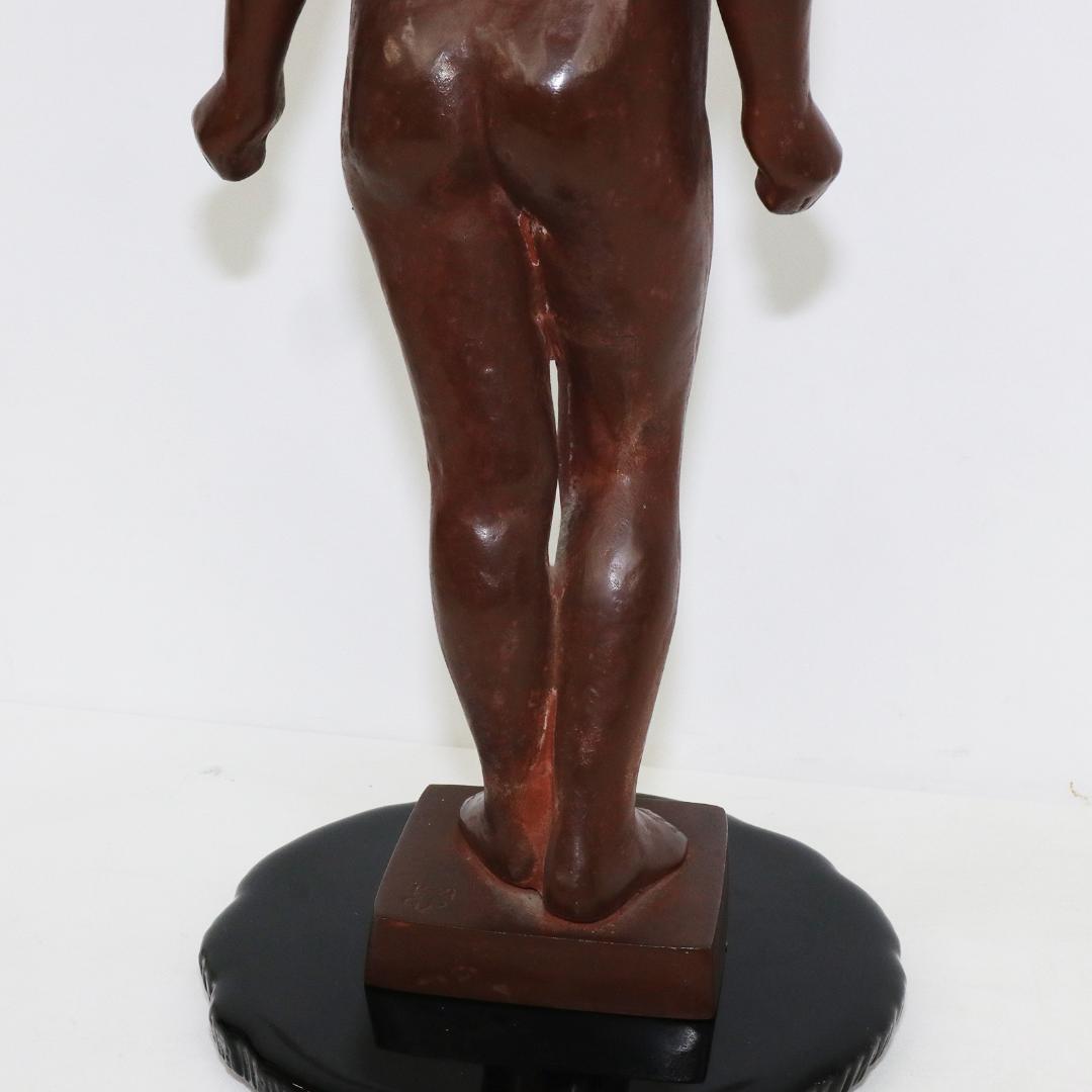 真作　三枝惣太郎　裸婦像　鉄製　ブロンズ像　在銘