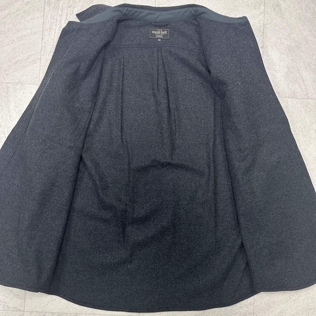 美品 XL【mont-bell】ウールマウンテンシャツ 長袖 ロゴボタン グレー