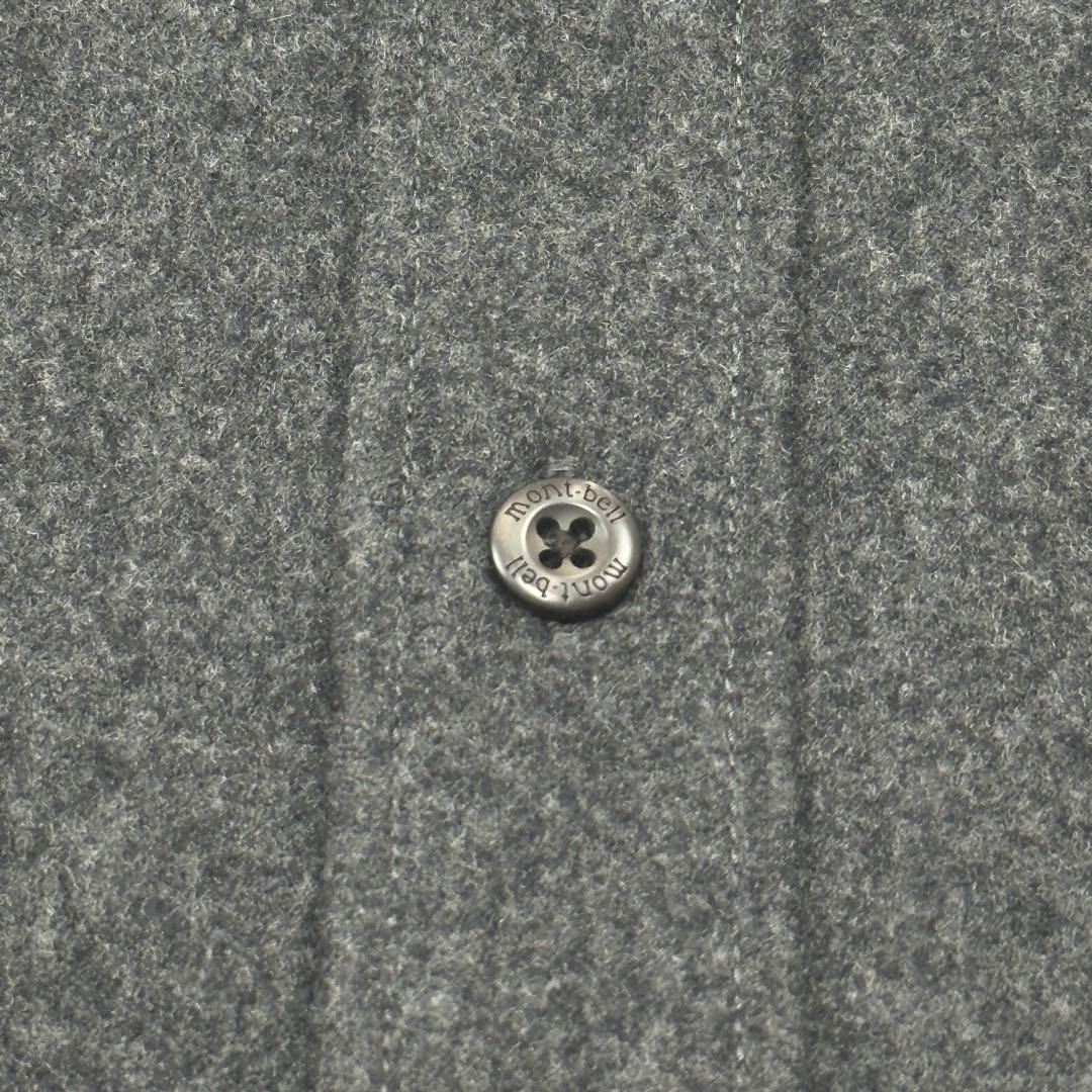 美品 XL【mont-bell】ウールマウンテンシャツ 長袖 ロゴボタン グレー
