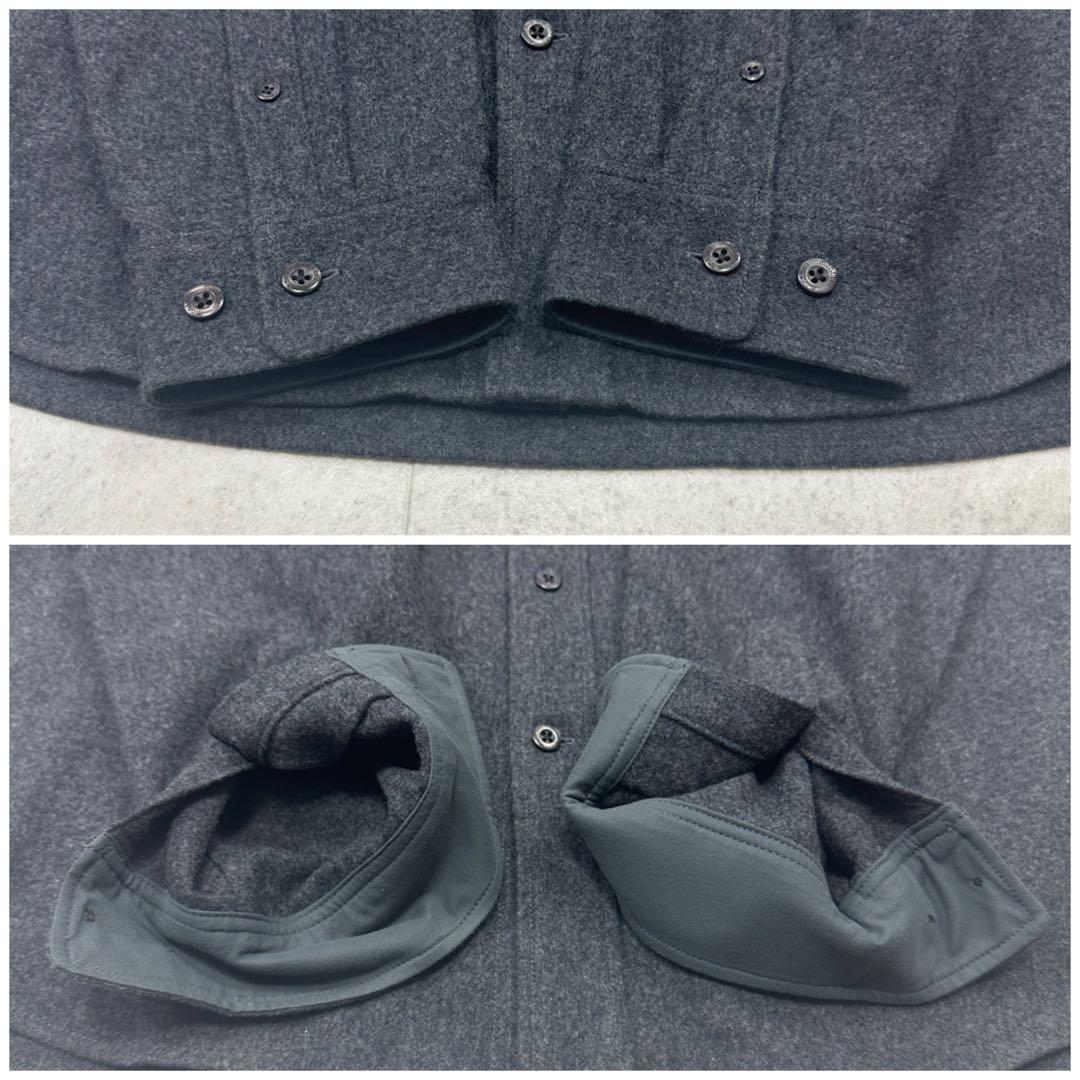 美品 XL【mont-bell】ウールマウンテンシャツ 長袖 ロゴボタン グレー