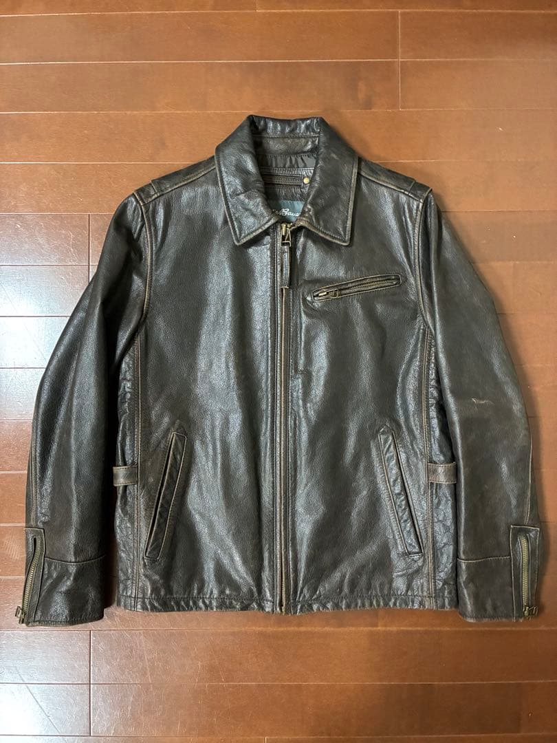 90s 00sエディーバウアー レザー ライダースジャケットTALONジッパー