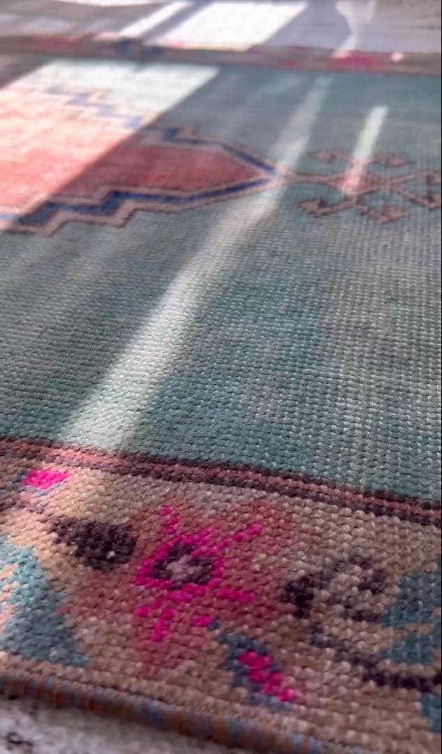 124×80 ミフラーブ　トルコ　ヴィンテージラグ　トルコラグ　ペールカラー