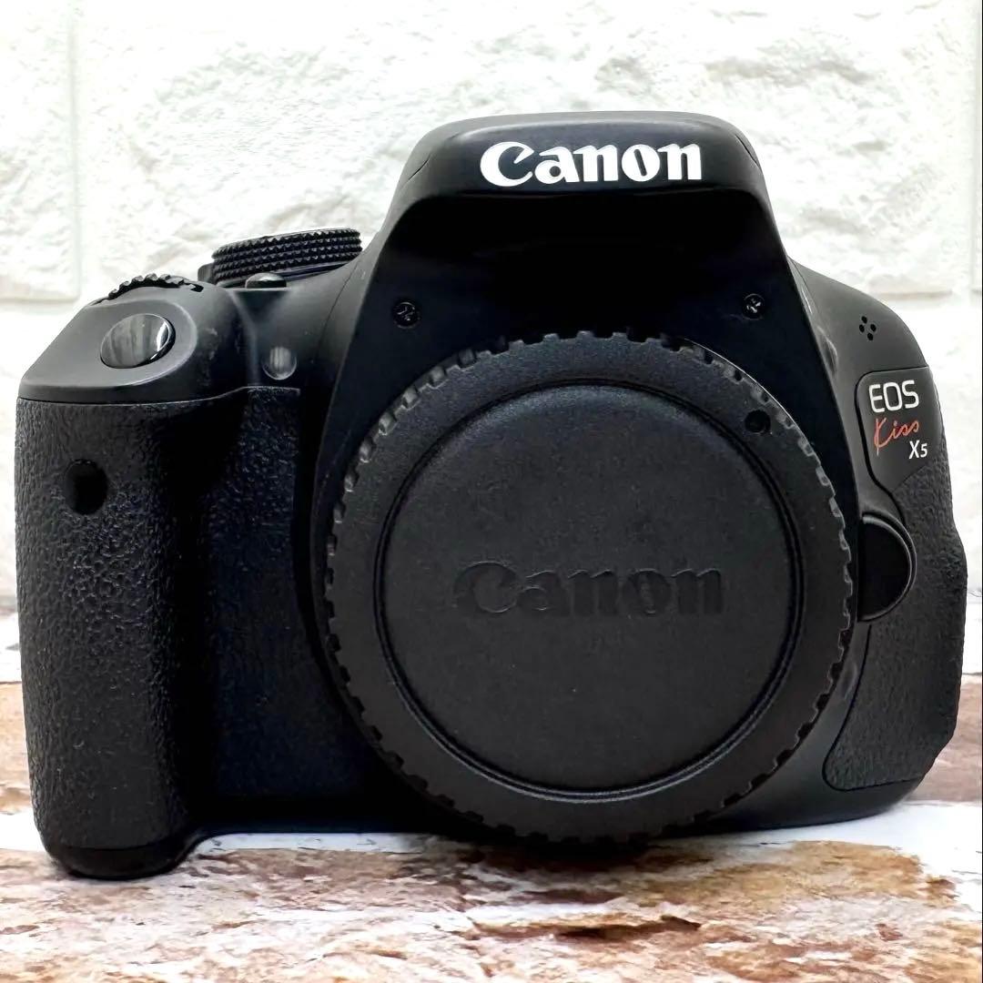 希少シルバー色レンズCanon EOS KISS X5 レンズセットスマホ転送