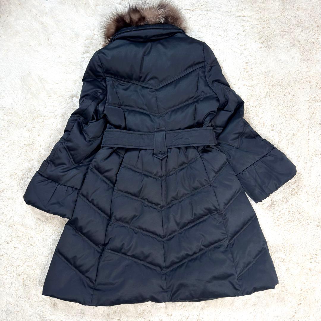 バーバリーブルーレーベル ダウンコート フォックス ファー ノバチェック