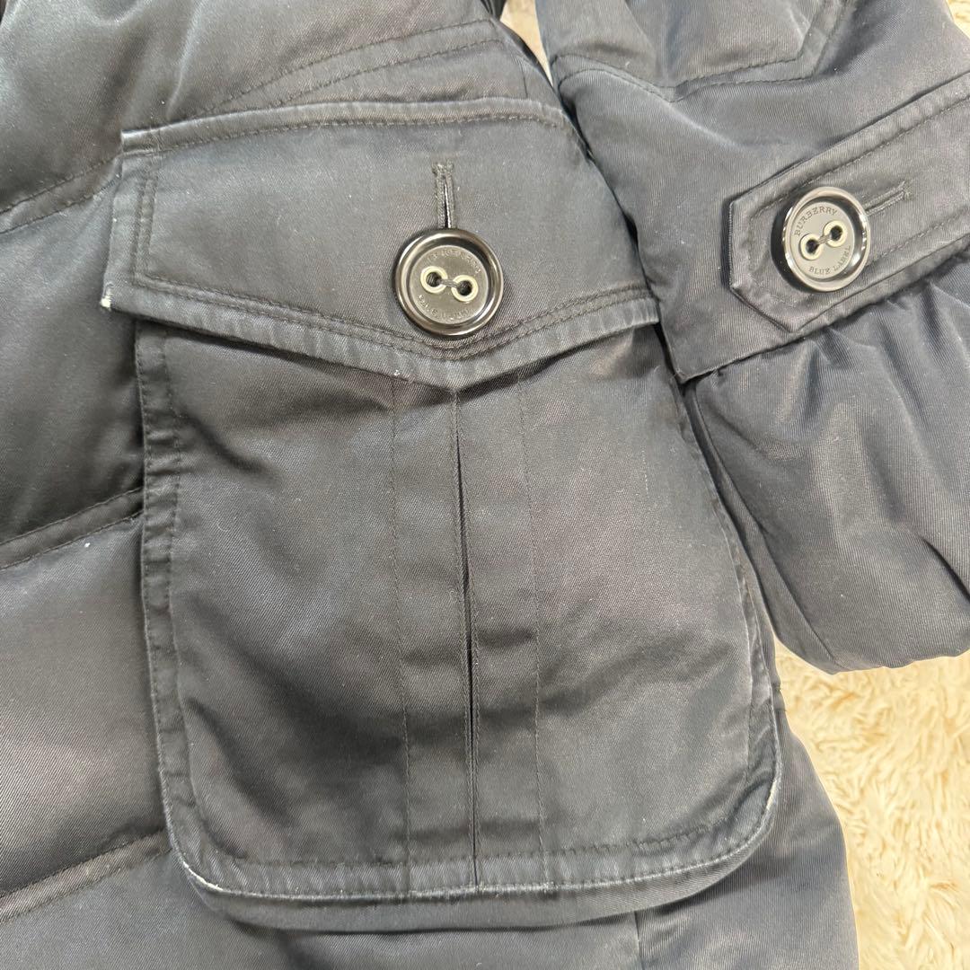 バーバリーブルーレーベル ダウンコート フォックス ファー ノバチェック