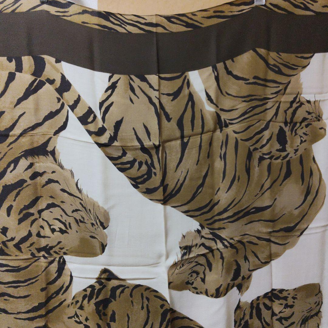 OLD イヴサンローラン ストール 大判 レオパード 虎 トラ タイガー ウール