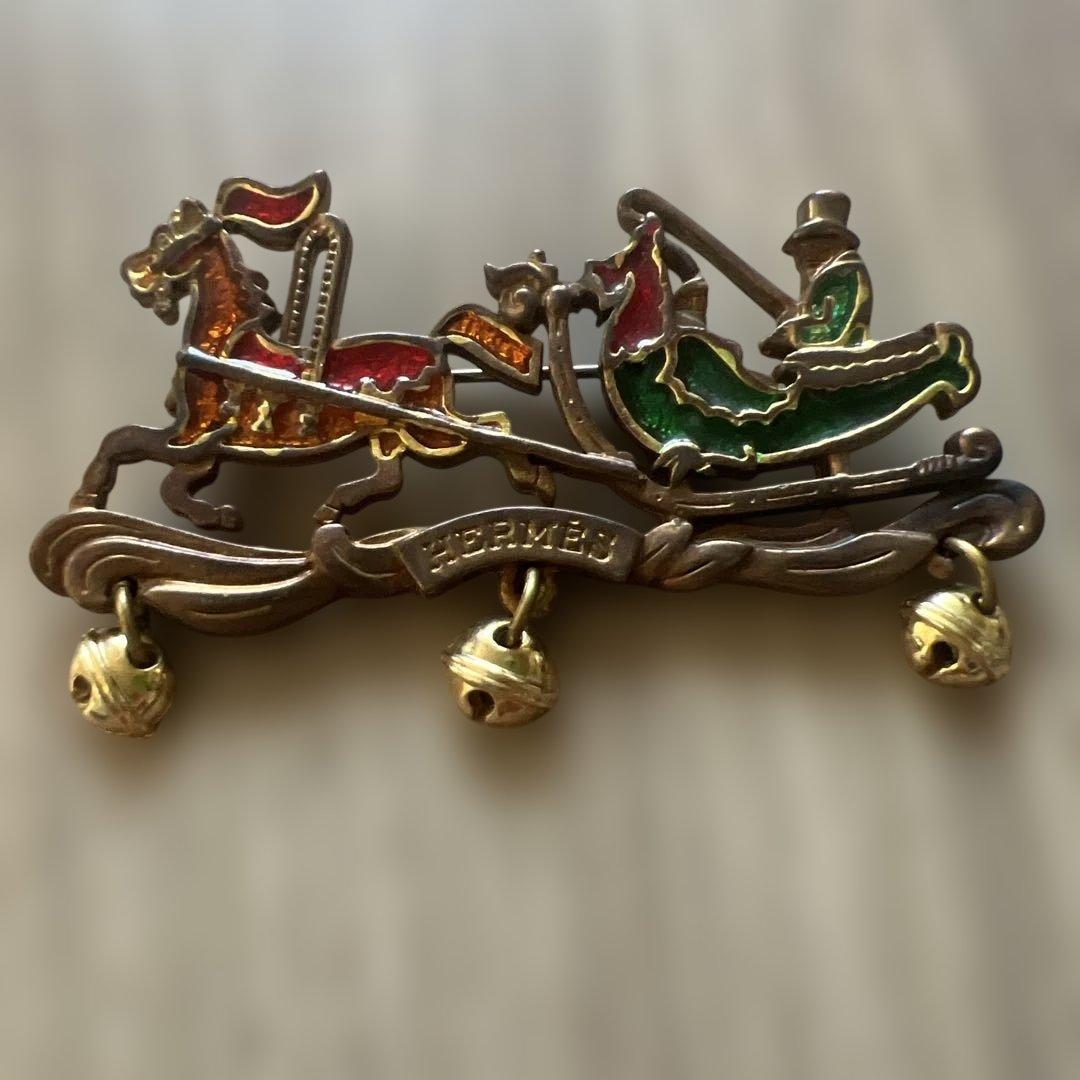 エルメス　ブローチ　七宝焼