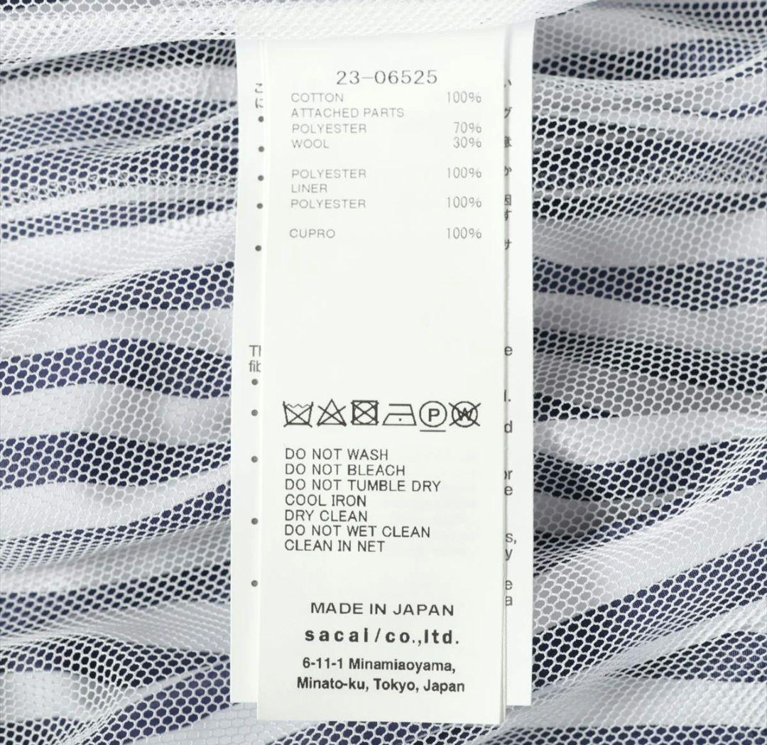 sacai サカイ THOMAS MASON ハーフスリーブシャツワンピース