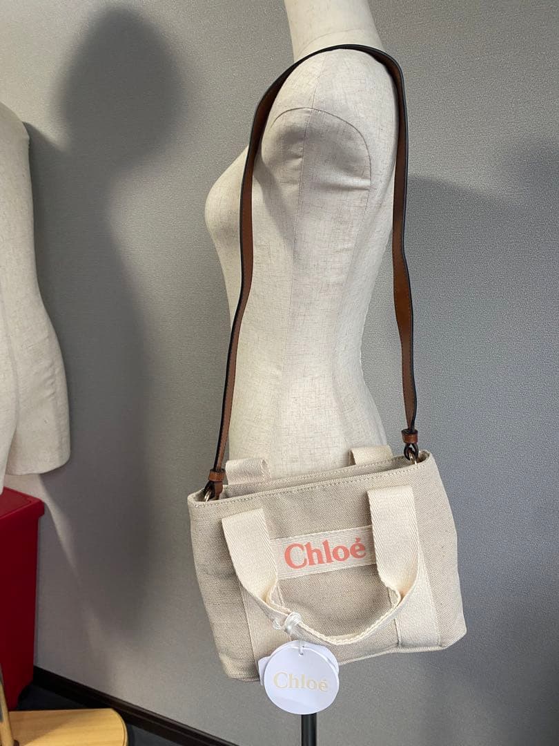 き*こ様 大人OK Chloé ベージュ キャンバス ショルダーバッグ