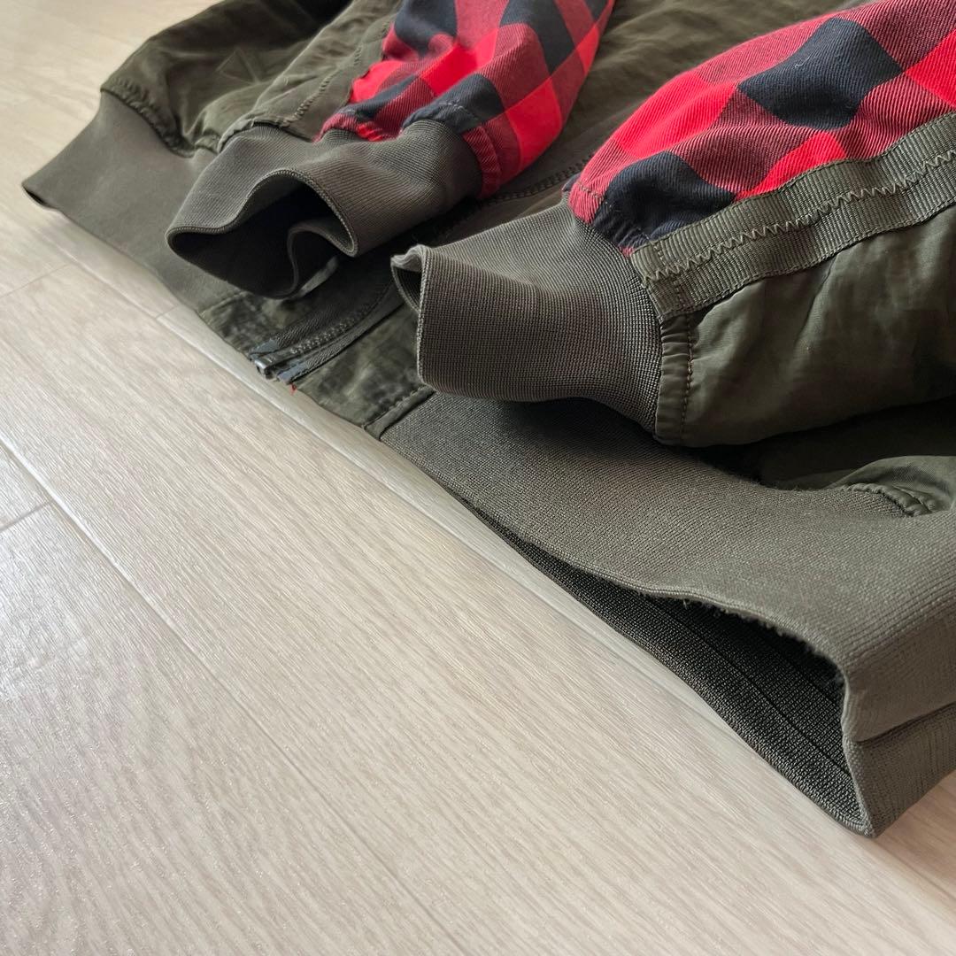 XLサイズ NIKE ナイキ スリーブチェック ボンバージャケット MA-1 赤