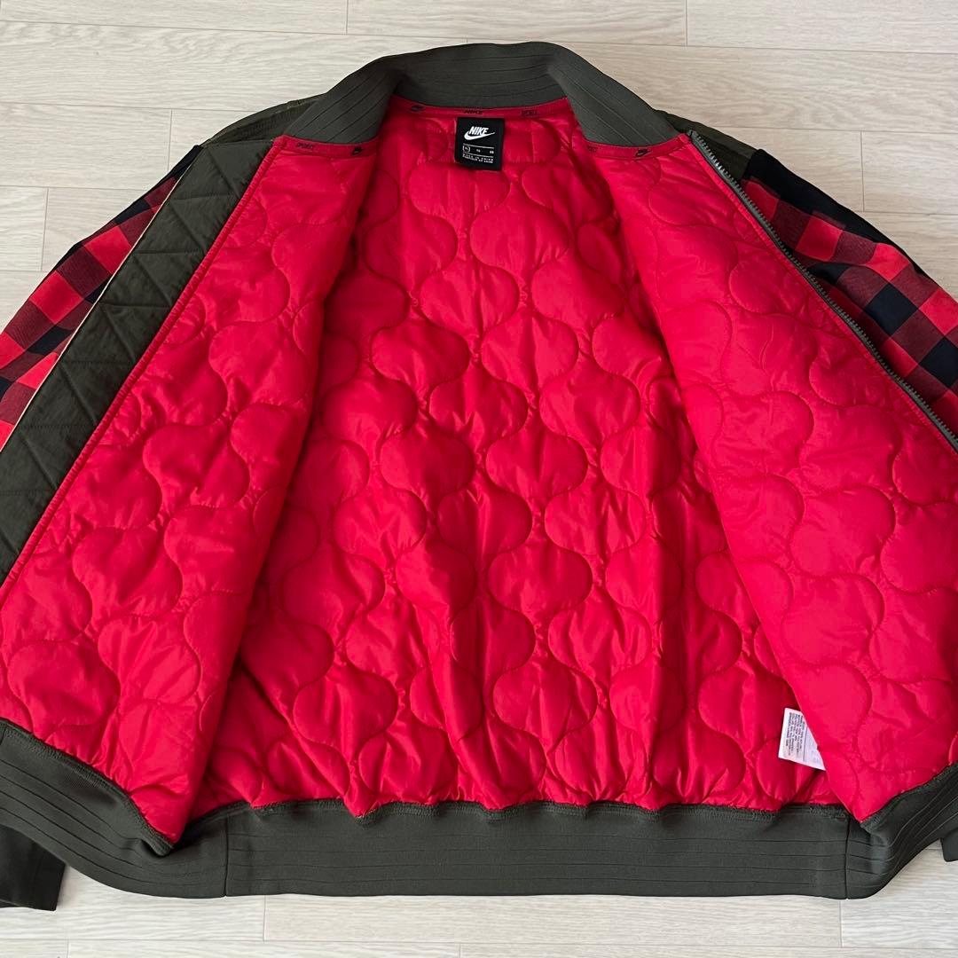 XLサイズ NIKE ナイキ スリーブチェック ボンバージャケット MA-1 赤