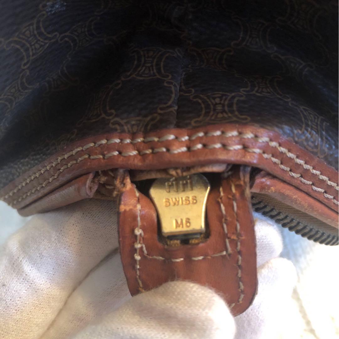 CELINE マカダム柄ポーチ ブラウン