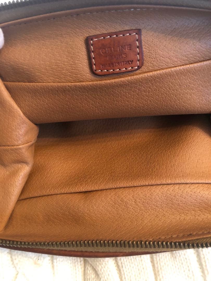 CELINE マカダム柄ポーチ ブラウン