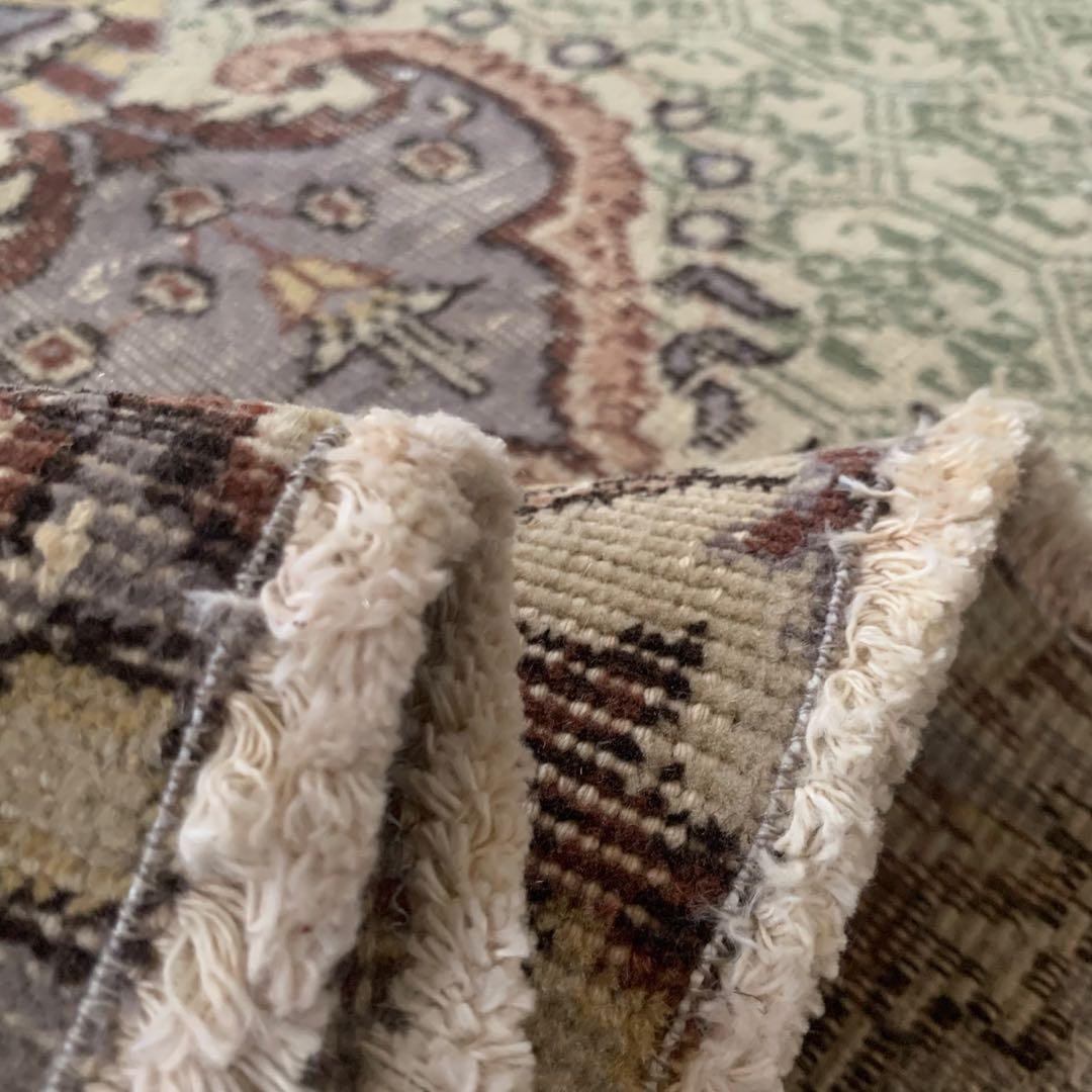 超超大判 3m 300×162 メダリオン　モスグリーン　トルコヴィンテージラグ