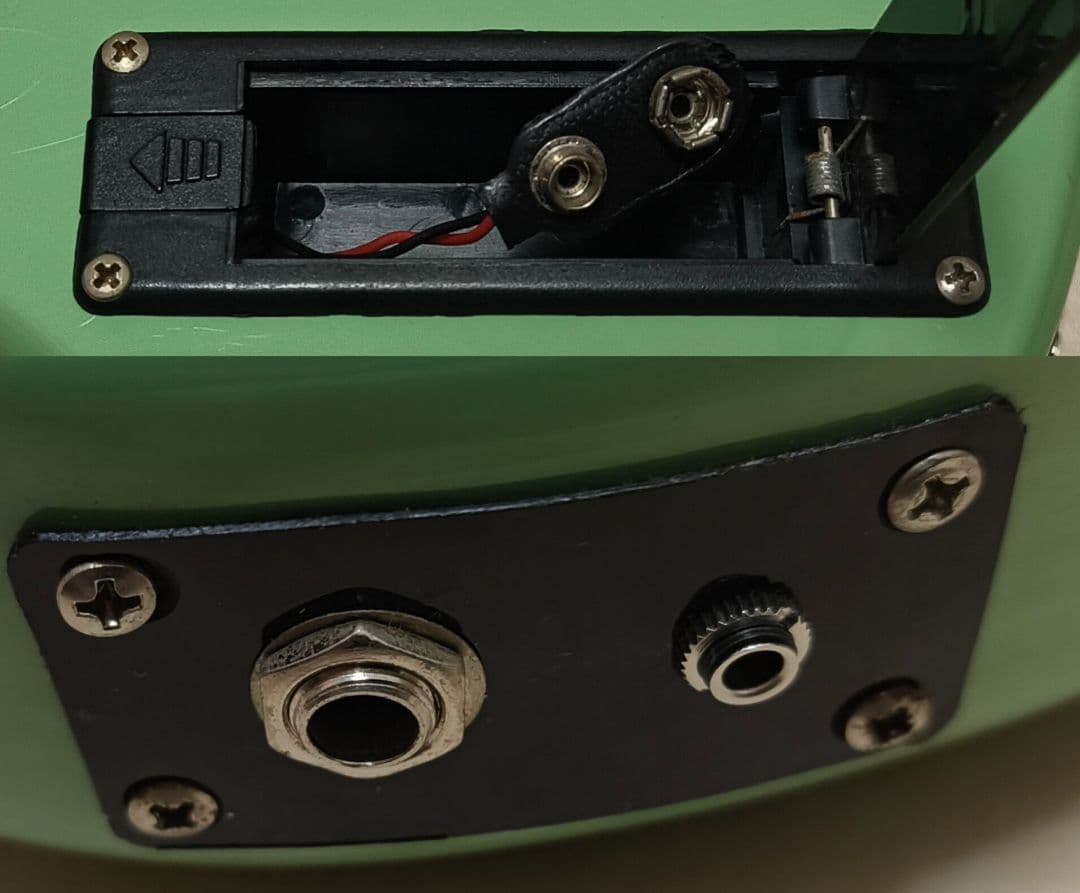 【美品】ZO-3 ミントグリーン アンプ内蔵ミニギター ヘッドフォン端子付