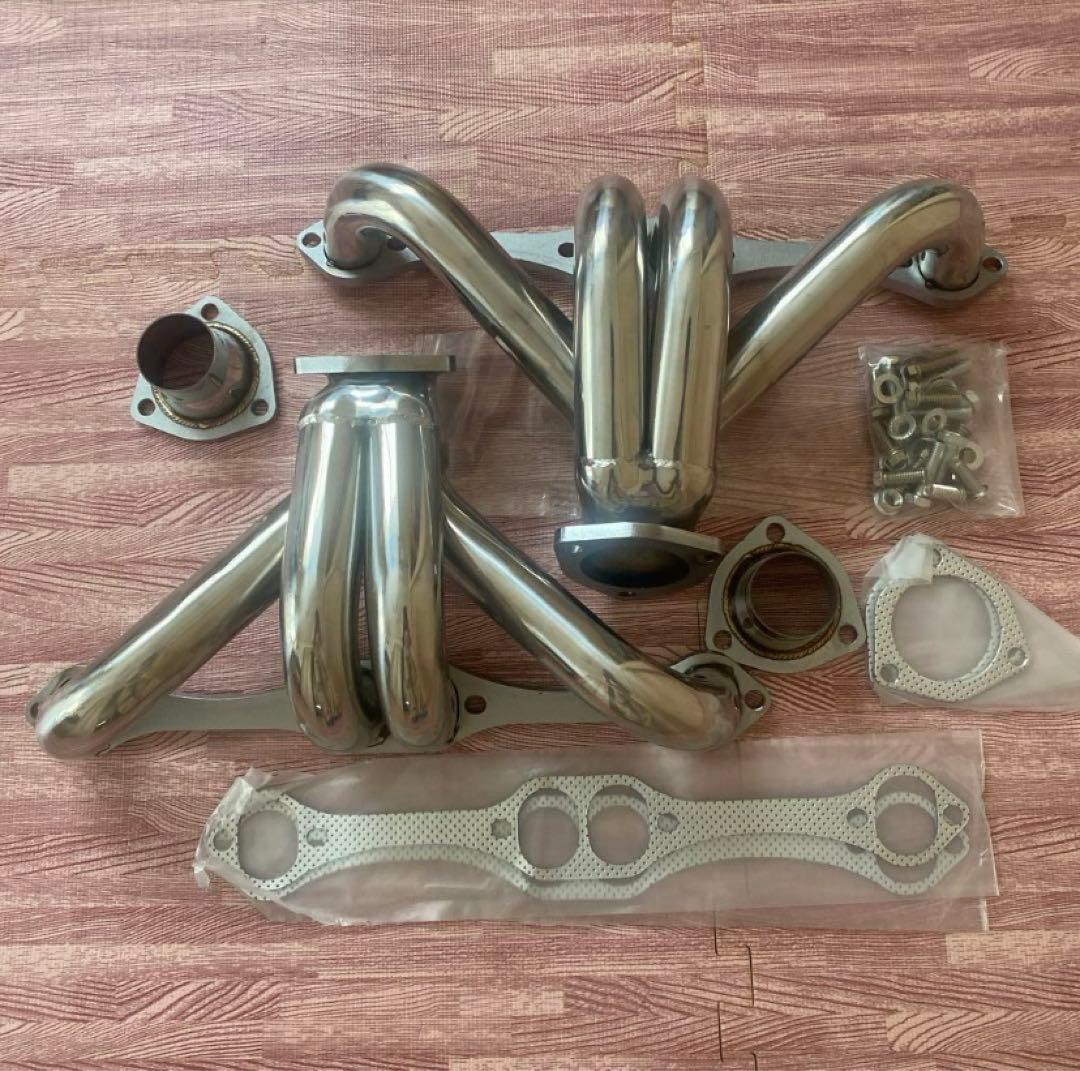 シボレー　スモールブロック用　へダース　インパラ　ポリッシュ　ステンレス