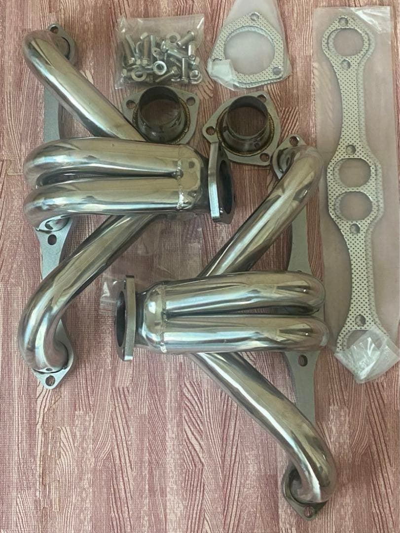 シボレー　スモールブロック用　へダース　インパラ　ポリッシュ　ステンレス