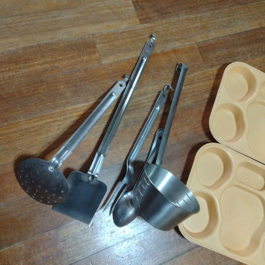 米軍USミリタリーカトラリー&メストレイ7点BBQソロキャンプアウトドア古道具