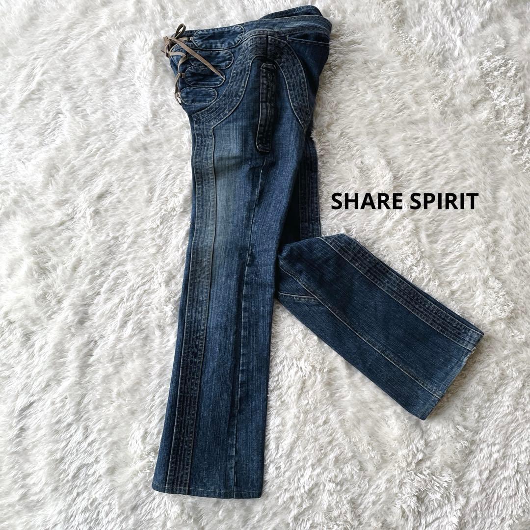 パンツ Share spirit lace up denim pants lgb
