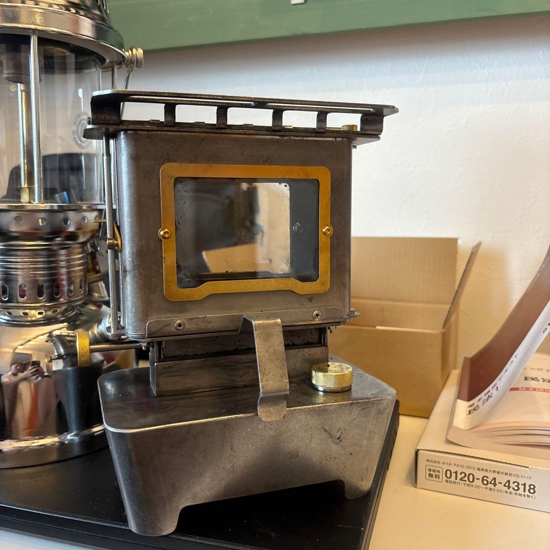 金属製 シルバー ランタン 透明窓付き　アイロンストーブ