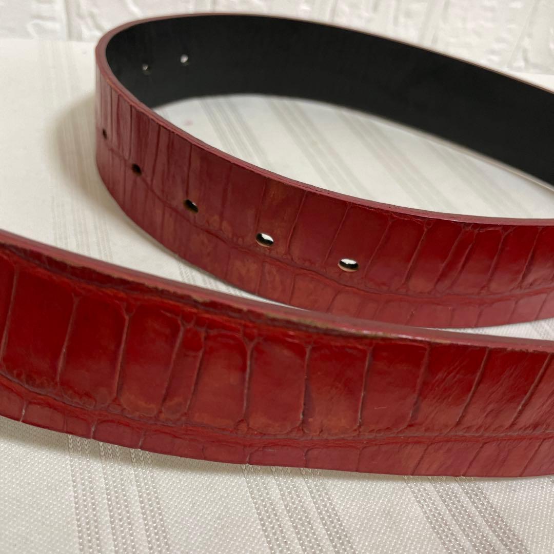 Vivienne Westwood レザーベルト オーブロゴ クロコ型押し