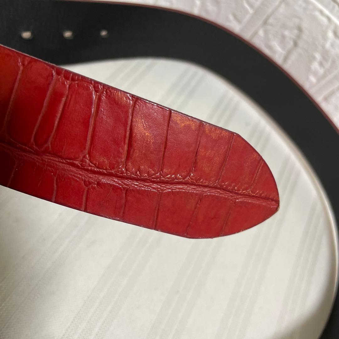 Vivienne Westwood レザーベルト オーブロゴ クロコ型押し