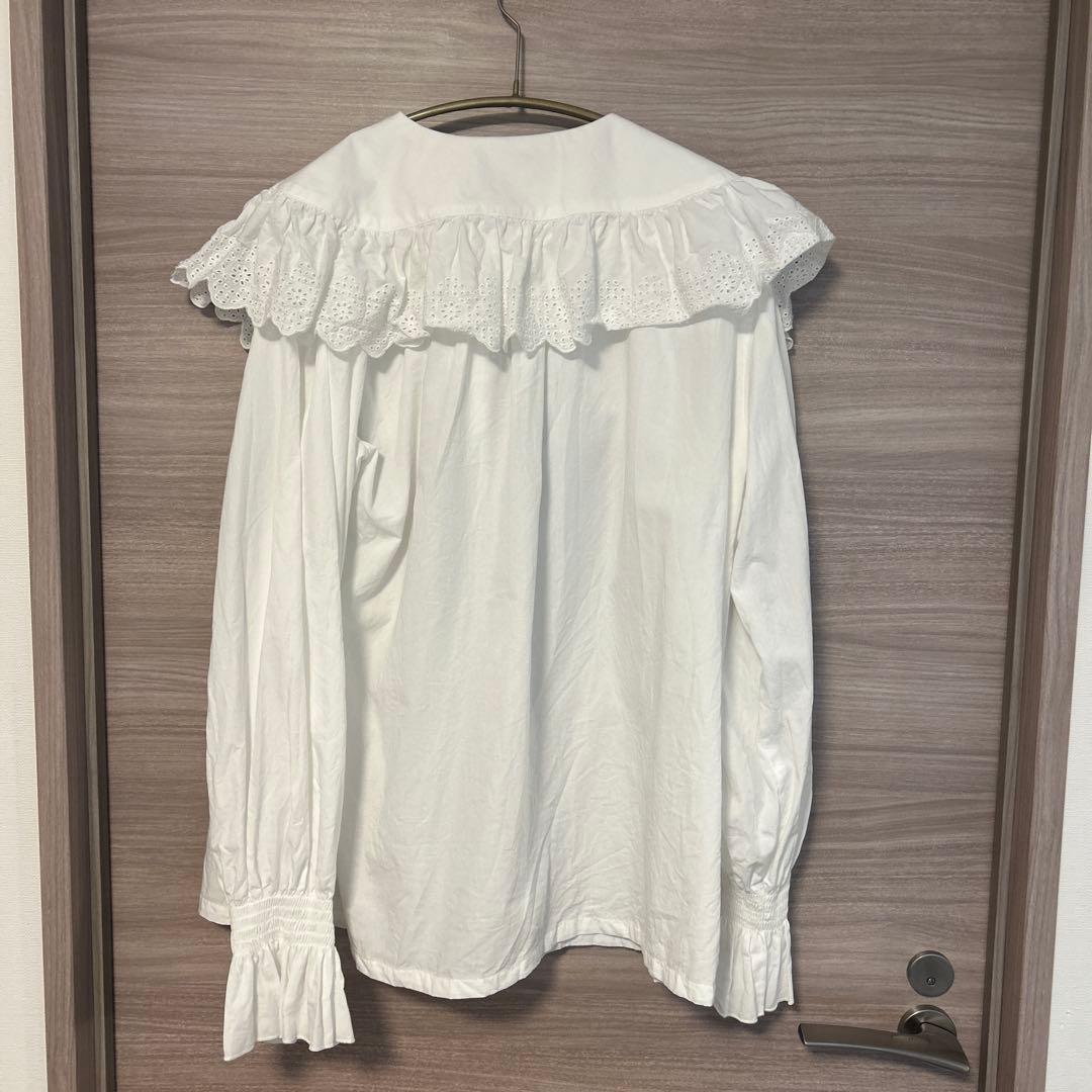 THE SHINZONE 25AW LACE COLLAR BLOUSEホワイト