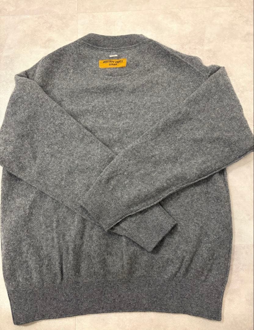 ルイヴィトン カシミヤ100% インサイドアウト 長袖ニット グレー L