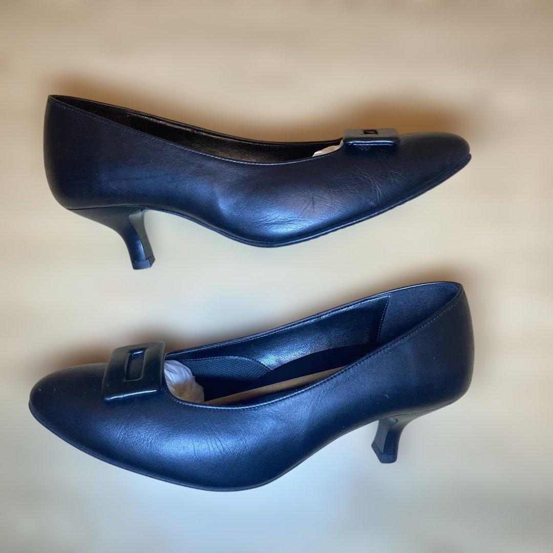 美品！Wacoal サクセスウォーク黒 バックル付き パンプス EE 24.5