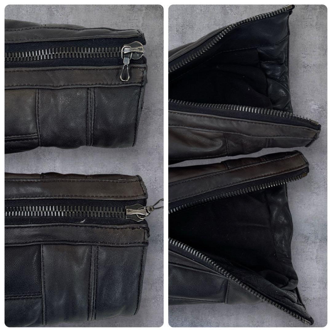 【専用出品】SHELLAC レザーダウンジャケット 羊革 ファー取外可 48