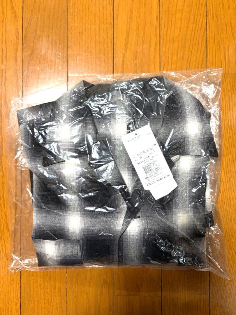 デンハム　オンブレチェックシャツ　ブラック　S