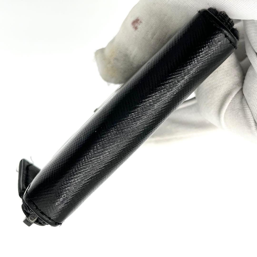 PRADA ケース　小銭入れ　サフィアーノレザー　三角ロゴ　ブラック