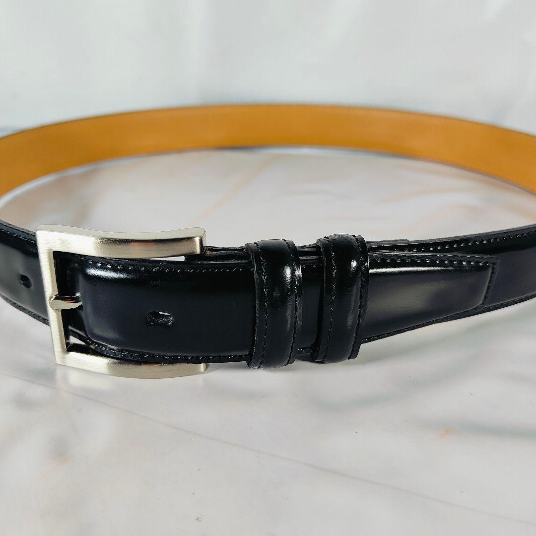 【シェルコードバン】Paul Smith　極艶黒馬革ドレスベルト　日本製　正規品