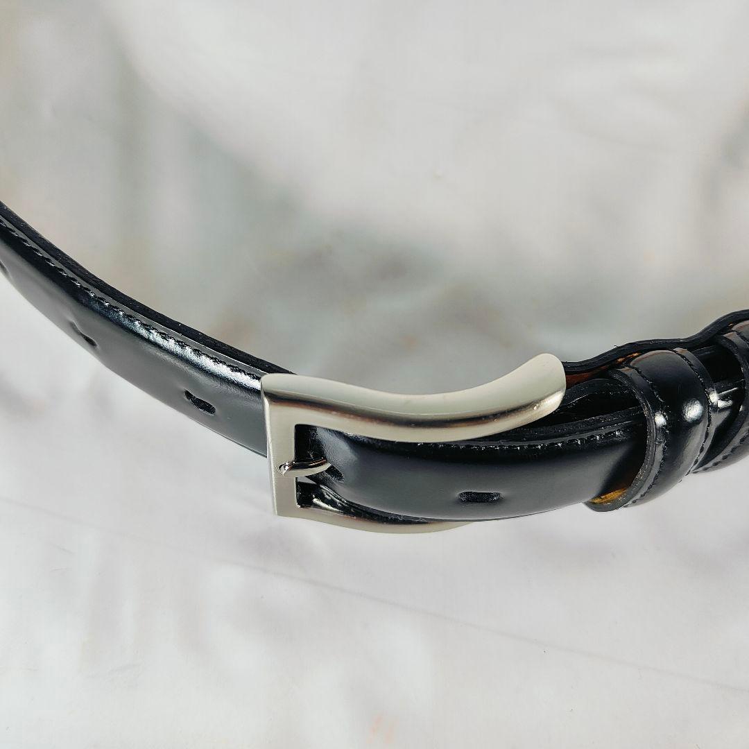 【シェルコードバン】Paul Smith　極艶黒馬革ドレスベルト　日本製　正規品