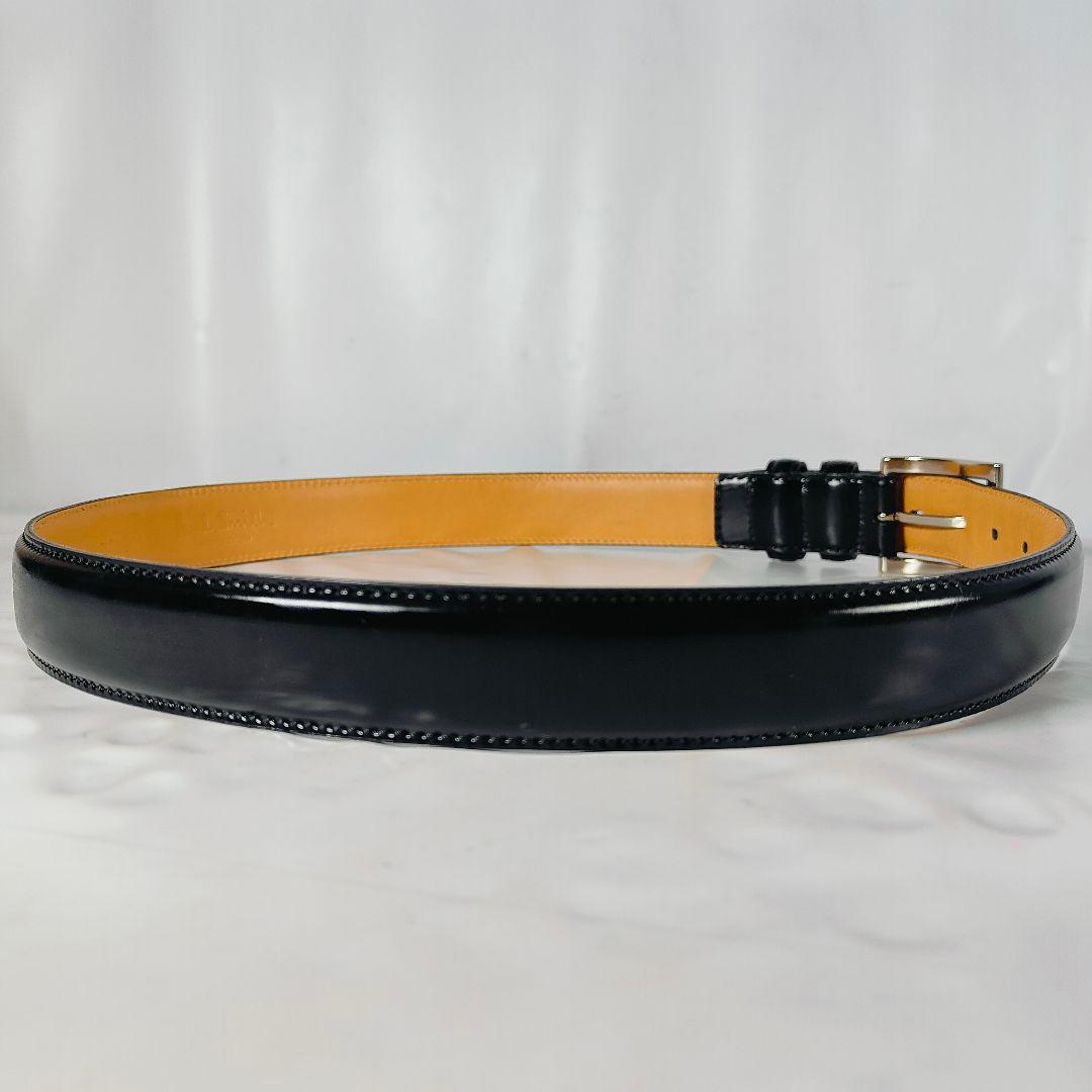 【シェルコードバン】Paul Smith　極艶黒馬革ドレスベルト　日本製　正規品