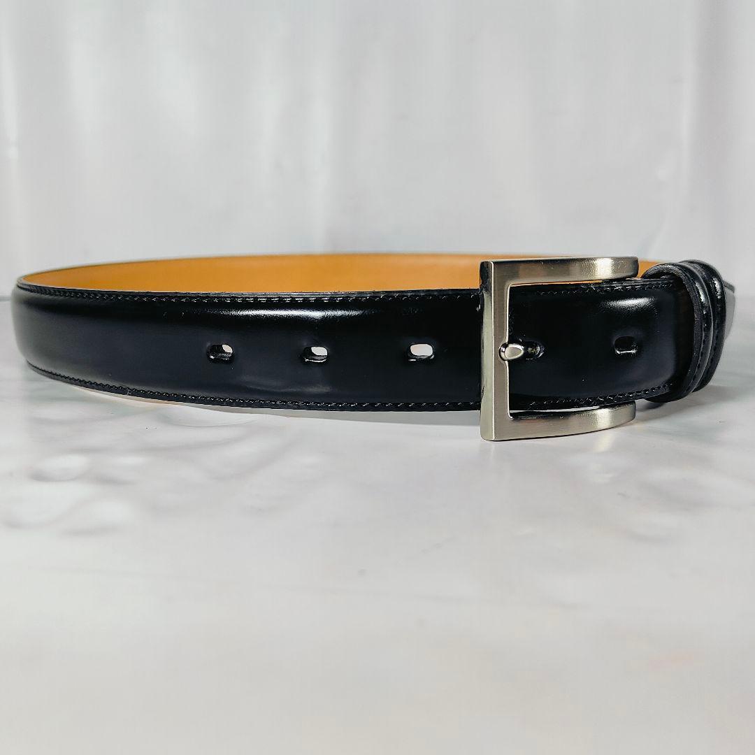 【シェルコードバン】Paul Smith　極艶黒馬革ドレスベルト　日本製　正規品