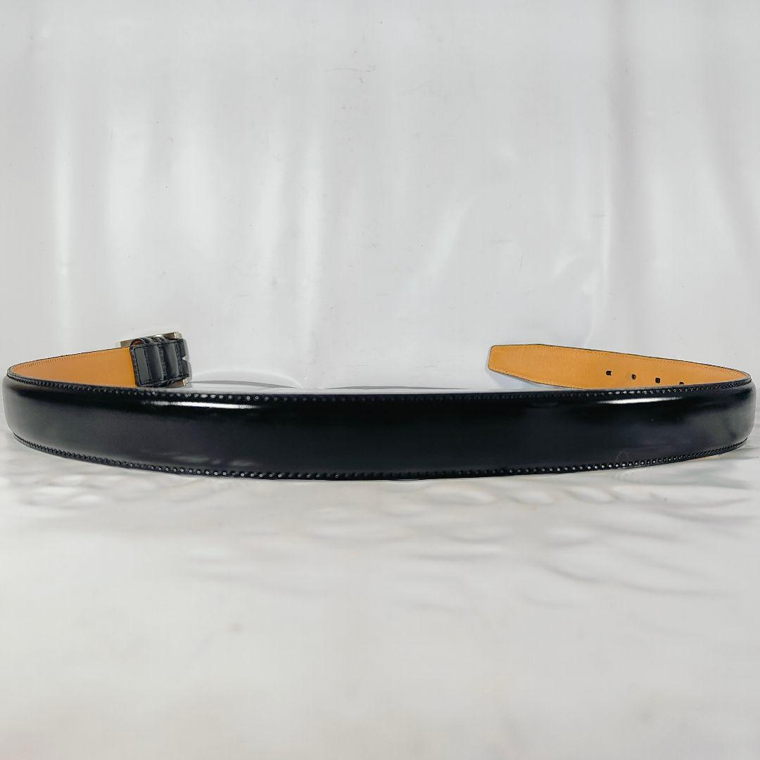 【シェルコードバン】Paul Smith　極艶黒馬革ドレスベルト　日本製　正規品