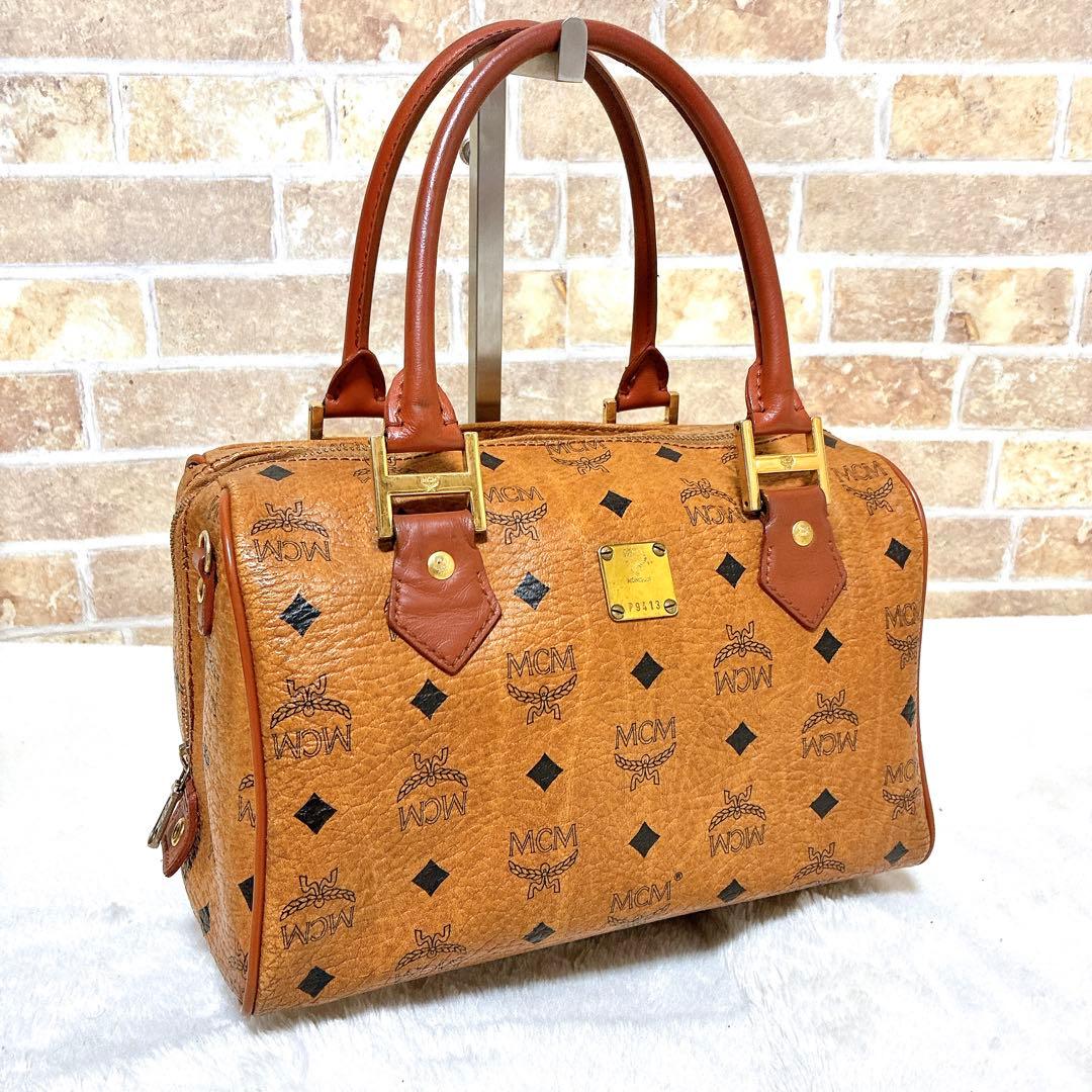 MCM エムシーエム ヴィセトス ミニボストンバッグ レザー 本革 ロゴ