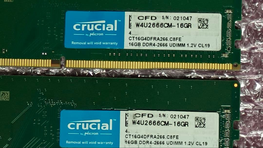DDR4 16GBx2枚 32GB pc4-2666 動作確認済み ③