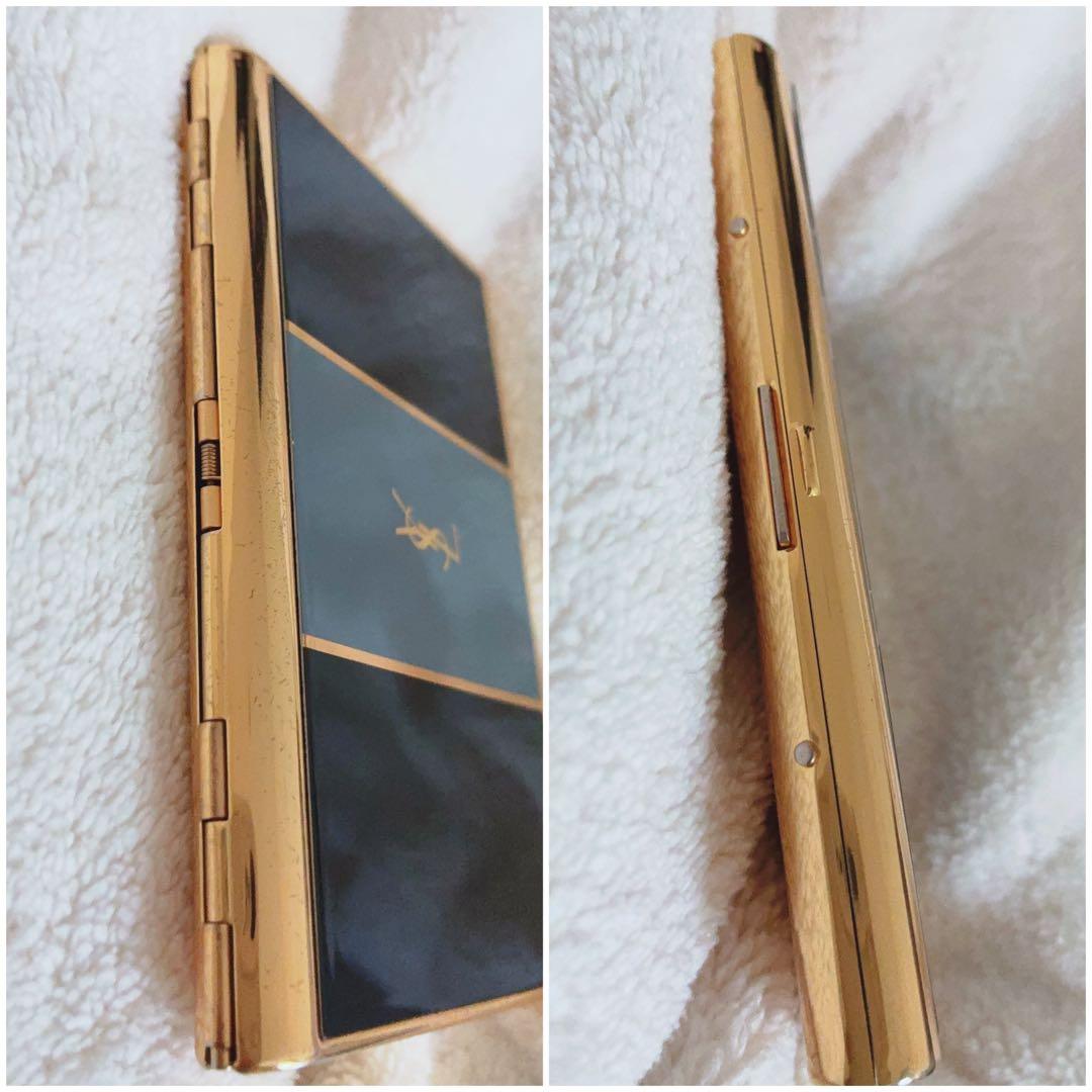 〈正規品〉イヴ・サンローラン名刺入れ カードケース ゴールド ブラック