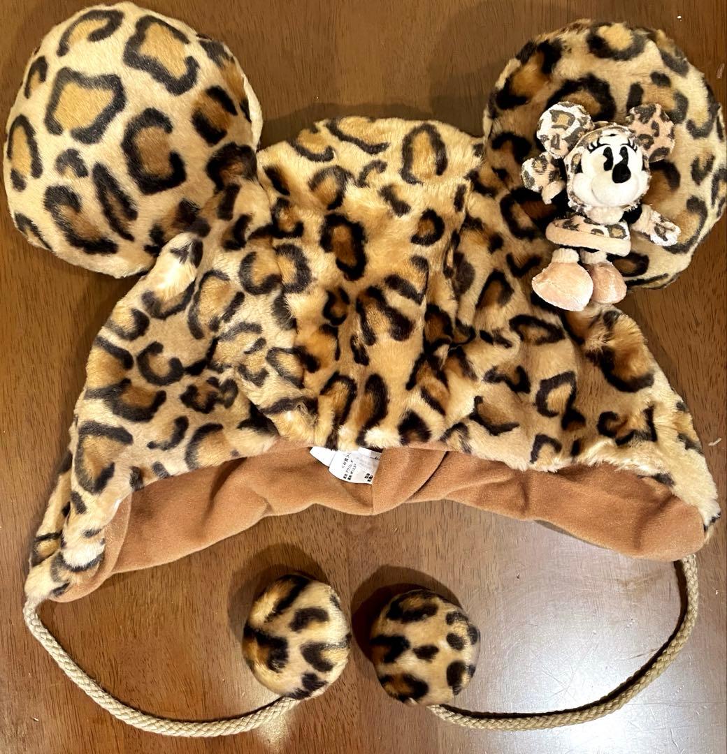 ディズニー ファンキャップ ヒョウ柄 茶 グレー セット