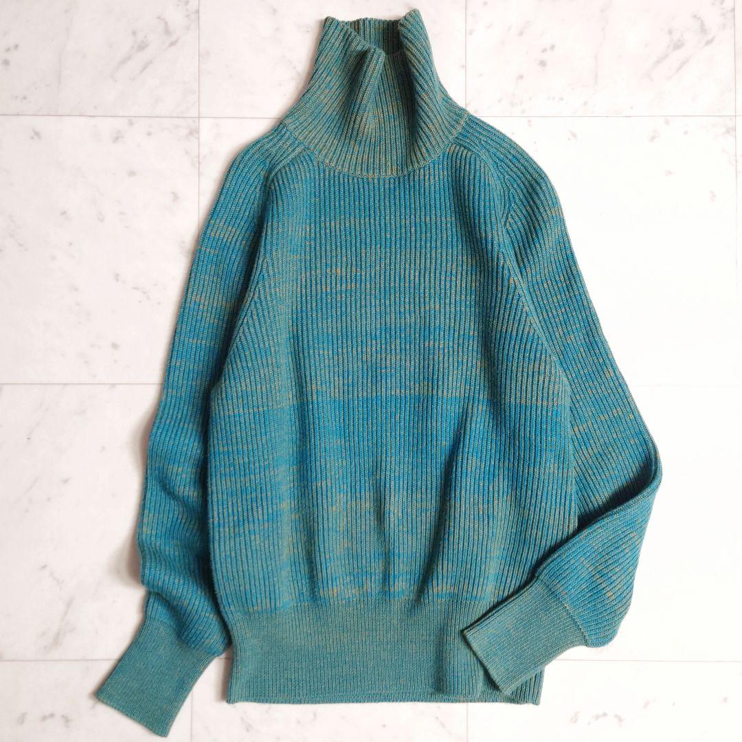 美品♪ キャバン CABaN コットンカシミヤアゼ ハイネックプルオーバー