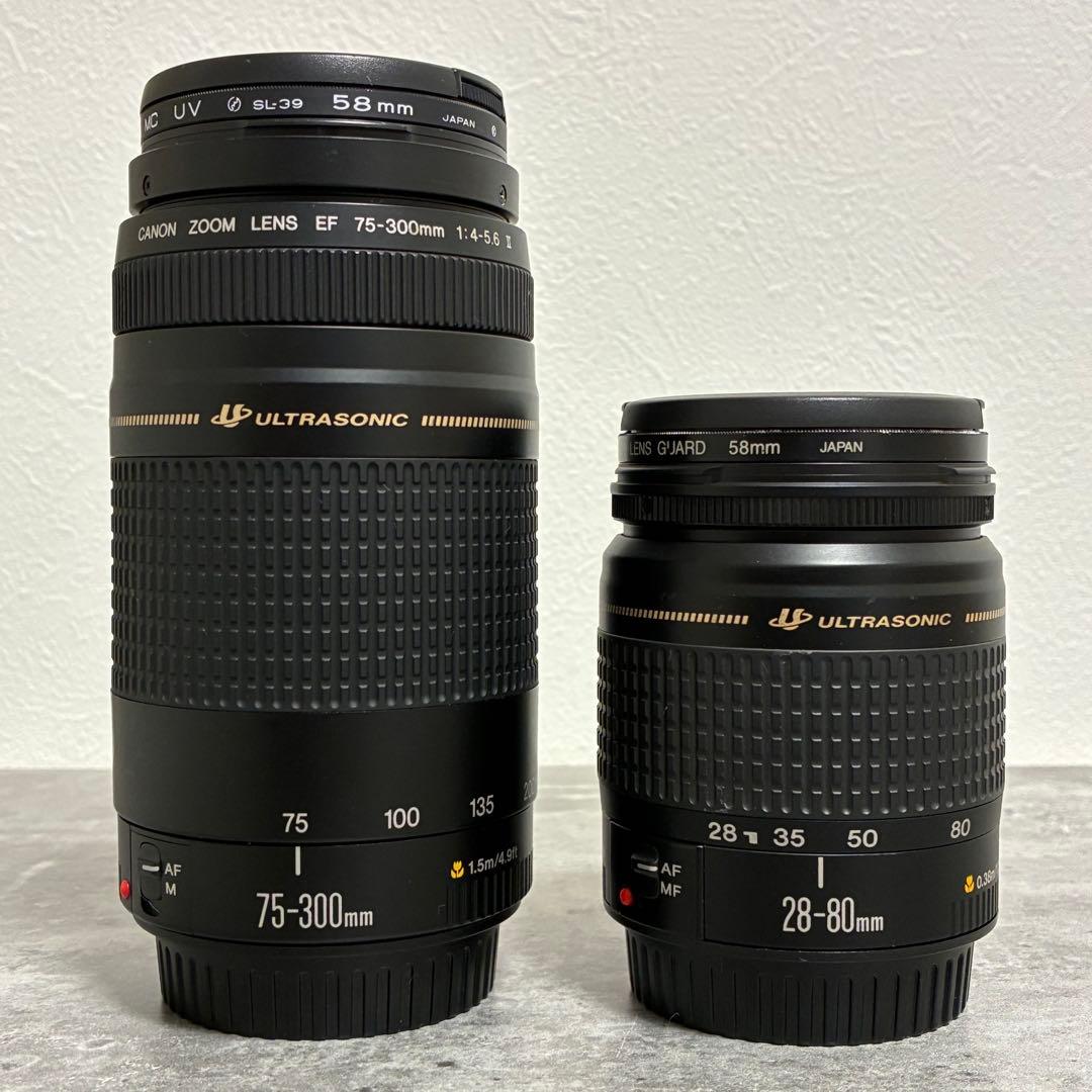 ⭐️美品⭐️キャノン Canon EF75-300, 28-80mm ダブルレンズ